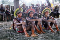 Young Kayapo indian men Brasil Brazil Xikrin Kaiapo Mebengorke