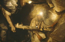 Miners working underground.