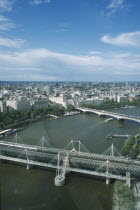 View over the skyline and river Thames from the London Eye.