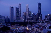 City skyline at night