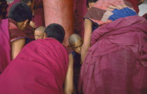 Labrang Monastery.  Novice monks debating.