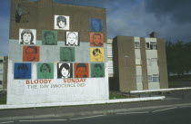 Mural depicting the Bloody Sunday victims in the Bogside area.Londonderry