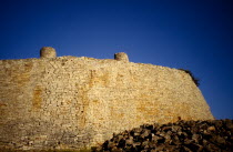 Great Zimbabwe Ruins. Towering stone wall of the abandoned city.