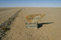Sign next to the desert road