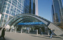 Canary Wharf Underground station entrance.  Tube