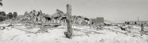 A fishing village lies destroyed by the Indian Ocean Tsunami of December 26th 2004.destructionsmashedcoastlinenatural disaster