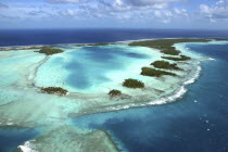 Blue Lagoon. This shallow body of water has small islands of trees.