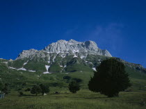 View of the mountain from the Village of Pietracamela.