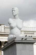Trafalgar Square fourth plinth  artist Marc Quinns three-and-a-half metre-high representation of disabled artist Alison Lapper when she was eight months pregnant.