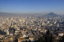 Greece, Central, Athens, Cityscape and smog.