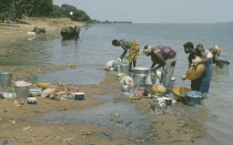Women washing clothes in the River Niger.