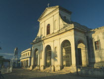 Iglesia Parroquial de la Santisima Trinidad on the Plaza Mayor in the evening light.  Church