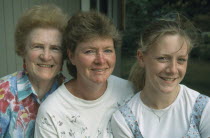 Portrait of grandmother  daughter and grand-daughter.  Three generations.