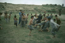 Hunza children playing tag.