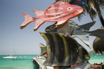 Signs on jetty in Charles Bay