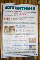 Marine conservation sign at Mustique airport