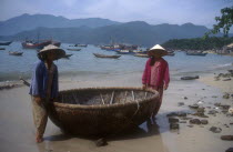Local women with traditional coracle