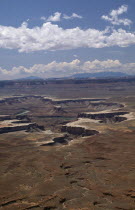 Aerial view over Green River set at the bottom of a canyon Center Centre