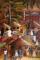 Colourful painting in the Tingatinga style named after Edward Saidi Tingatinga who developed it.
