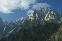 Snow peaked mountain range on the Silk Route
