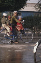 Family on a bicycle