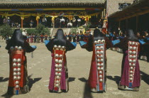 Tibetan Festival. Girls dancing at Monastery