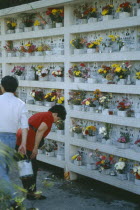 People visiting the Qing Ming Festival Graveyard