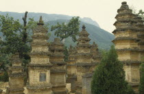 Forest of Stupas each containing relic of dead monk.