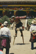 Tibetan stilt dancer at festival