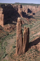 View over Spider Rock natural free standing column from above