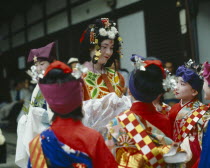 The maiden with young boys at the Tanabata Festival