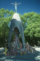 Origami paper cranes at the Children s Memorial in the Peace Park gardens