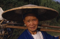 Portrait of a local woman wearing a traditional hat