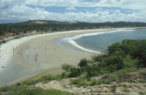 Gaitu beach cove lined with palms