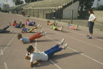 Children exercising on School track