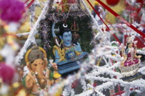 Pilgrimage kanwar containing figures of the Hindu gods decorated with coloured streamers and tinsel carried to the Grand Bassin lake during the Maha Shivaratree festivalCelebration in honour of Hindu...