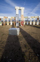 Stonefridge a life sized replica of Stonehenge made out of recycled fridges by local artist and filmmaker Adam Horowitz