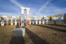 Stonefridge a life sized replica of Stonehenge made out of recycled fridges by local artist and filmmaker Adam Horowitz
