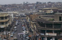 Cityscape and busy street scene. Asante West Africa