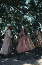 Dinka tribeswomen performing dance to bring rain.