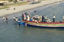 Busy local ferry arriving into shore