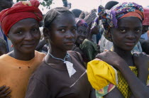 Camp for Sierra Leonean refugees. Group of Women and girls