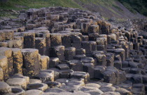 Rocky promontory of North West Moyle coast consisting of thousands of polygonal colimns of basalt attributed to rapidly cooling lava.Eire Republic Eire Republic Eire Republic Eire Republic Eire R...