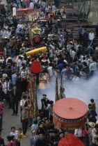 Procession for Tet or New Year firecracker festival.