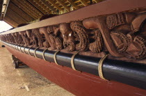 Detail of Maori war canoe.