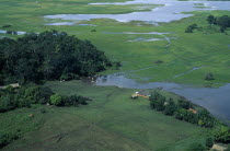 Elevated view over Amazon floodplain near Monte Alegre. Brasil