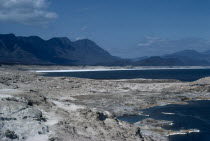 Salt lake at 155m below sea level  the lowest point in Africa and the most saline body of water in the world.
