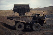 Loading large truck at manganese mine. Lorry