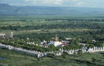Temple complex and surrounding landscape. Burma