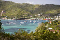 Port Elizabeth in Admiralty Bay with moored yachts and hillside houses